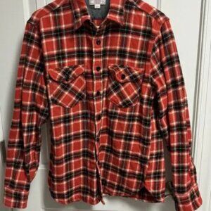Vintage Wallace And Barnes Red Thick Overshirt Shirt Jacket Workwear